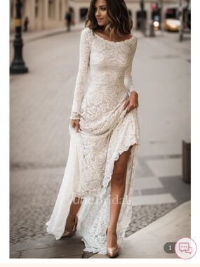 June Bridal Floral Boho Lace Dress size 2